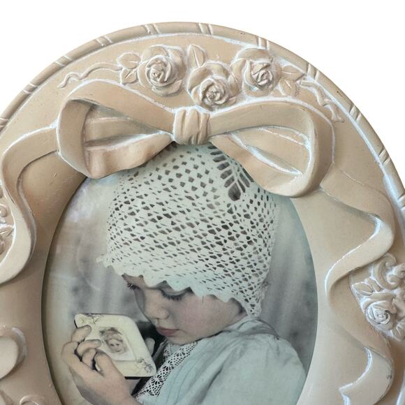 Vintage 1987 Terragrafics Oval Photo Frame 5x7 Photo - Picture 2 of 9